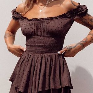 Princess Polly - The Love Galore Brown Romper